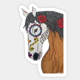 Sugar Skull Horse Sticker